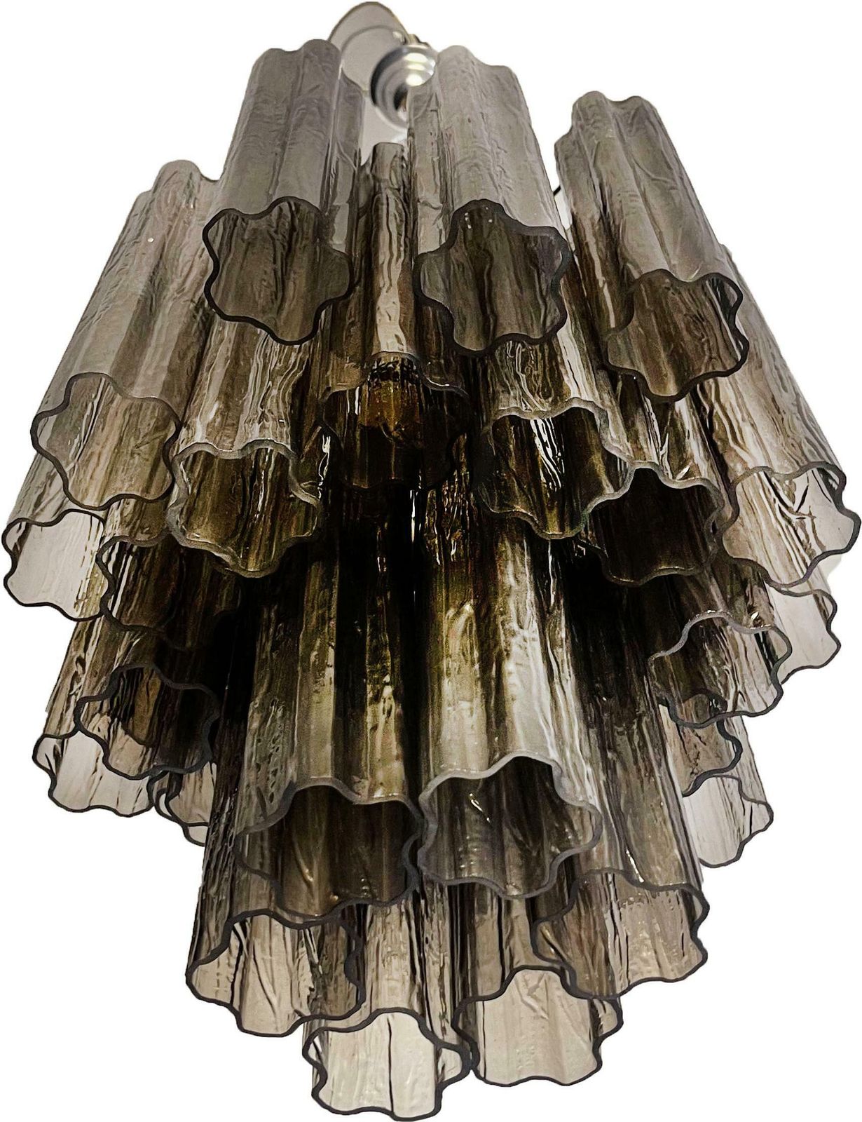 photo furniture Elegant Murano Smoked Glass Tube Chandelier
