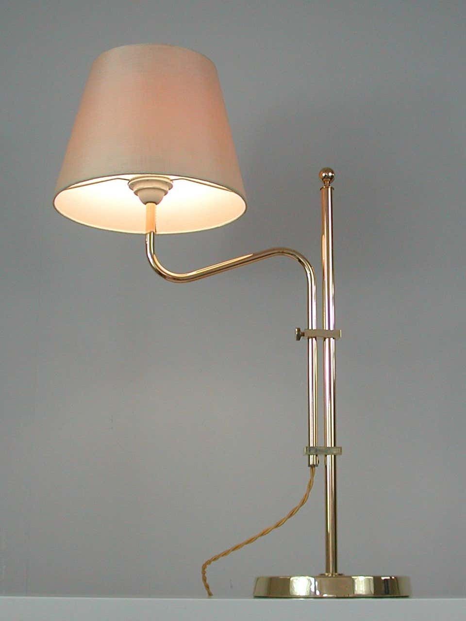 Adjustable Brass Table Lamp By Bergboms, Sweden, 1950s photo vintage