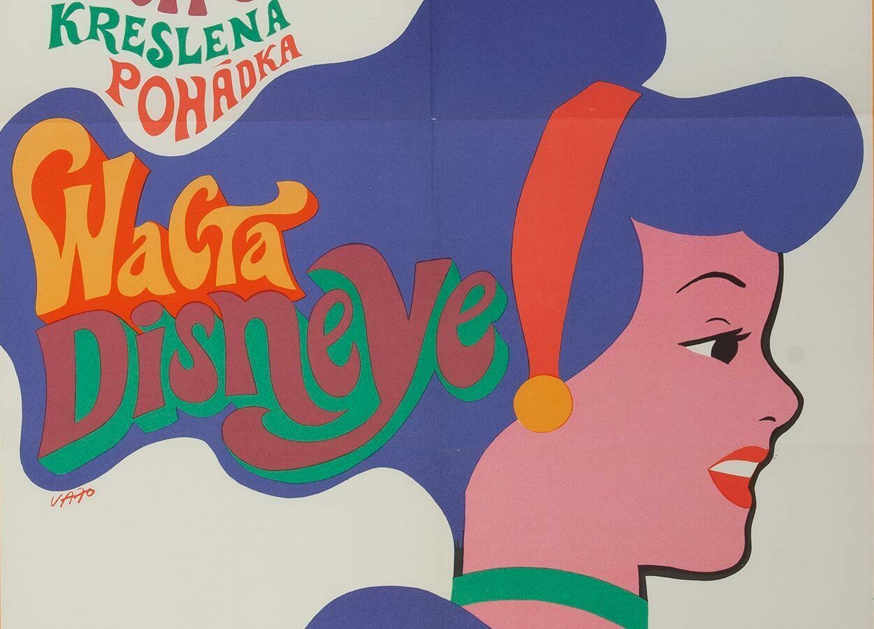 Original Large Movie Poster, Cinderella, Karel Vaca, 1970, Genuine Czech Vintage Print photo 740.0