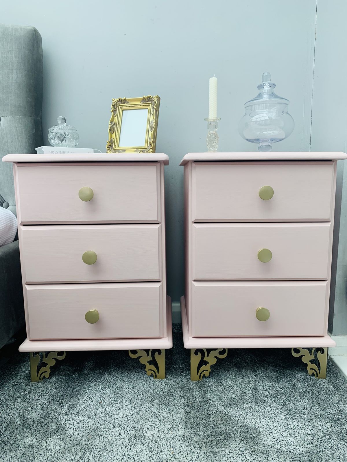 Pink Bedside Tables (2 Units) Fully Assembled