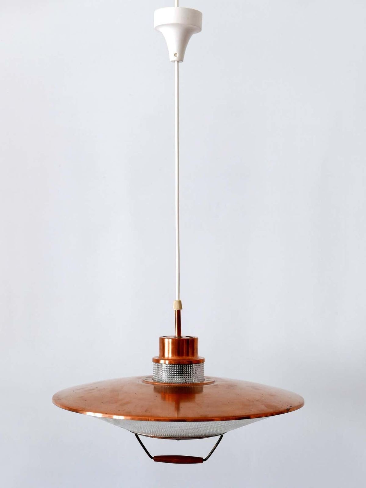 Rare Mid Century Modern Scandinavian Copper Pendant Lamp Or Hanging Light 1960 photo buy