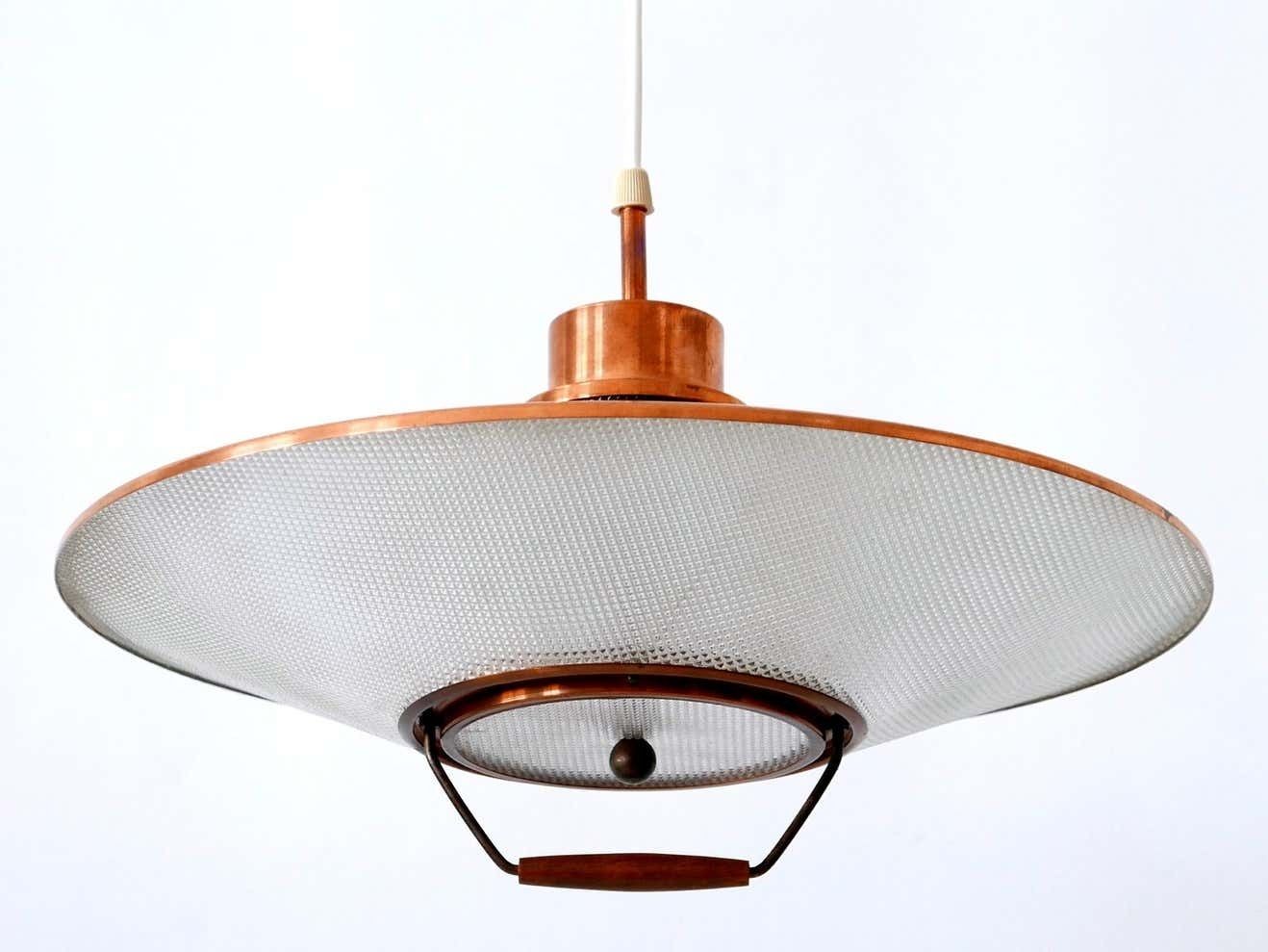 photo vinterior Rare Mid Century Modern Scandinavian Copper Pendant Lamp Or Hanging Light 1960