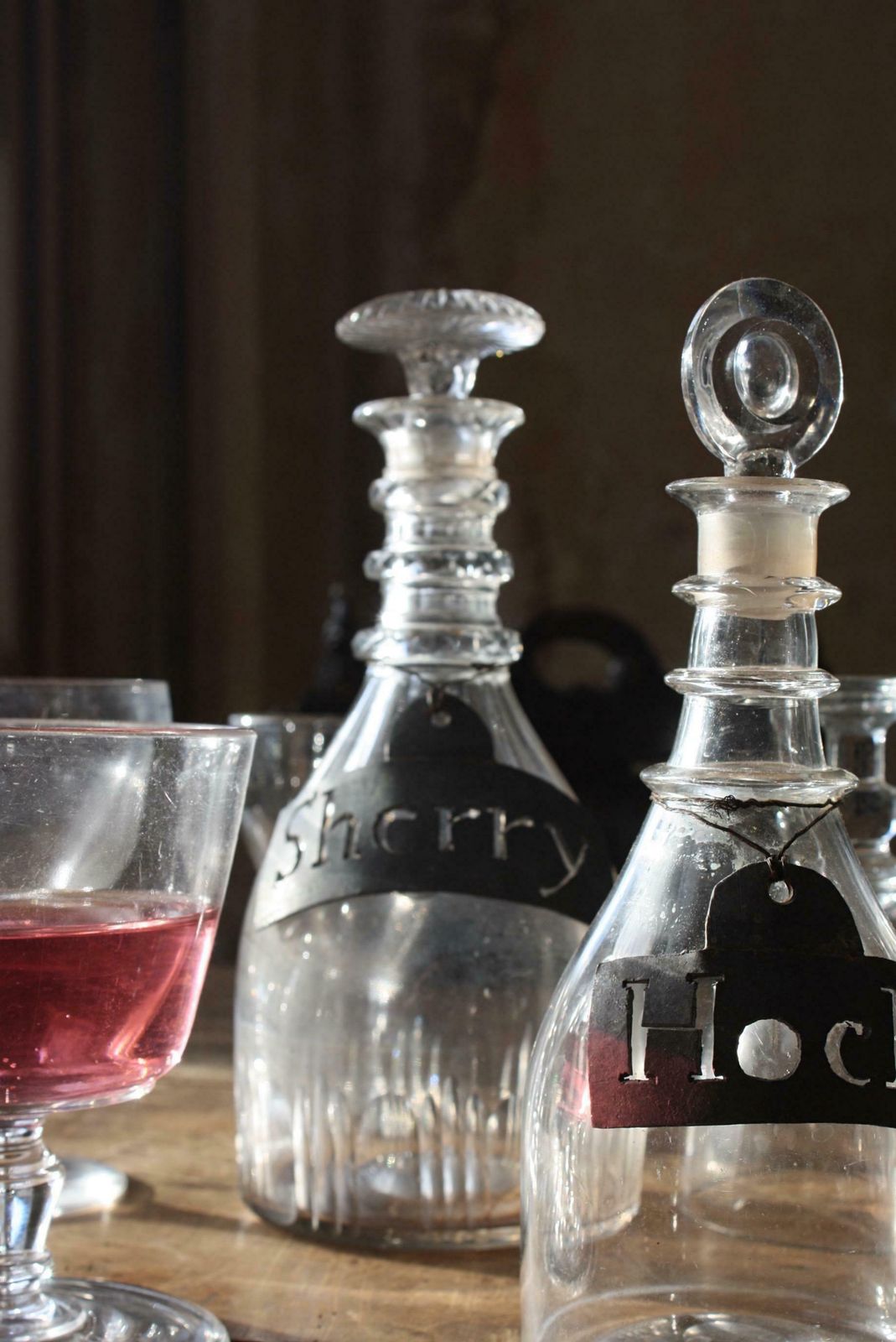 19th Century Collection Of Georgian Rummers & Labeled Cut Glass Decanters photo vinterior