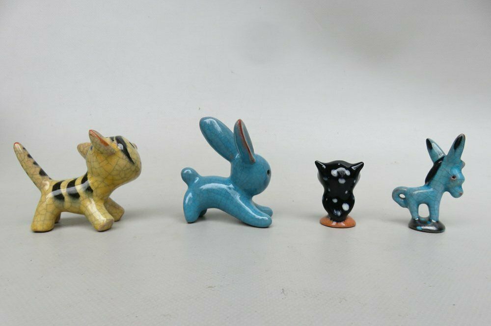 Animal Sculptures In Ceramics By Walter Bosse For Karlsruher Majolika, 1950s, Set Of 4 photo furniture