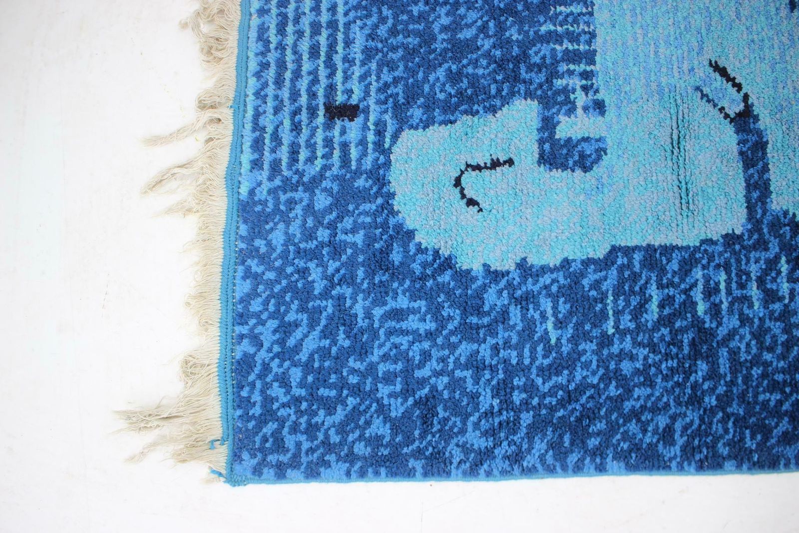 Beautiful Hand Made Art Abstract Design Wool Carpet In Style Of Kybal, 1960s photo Textiles