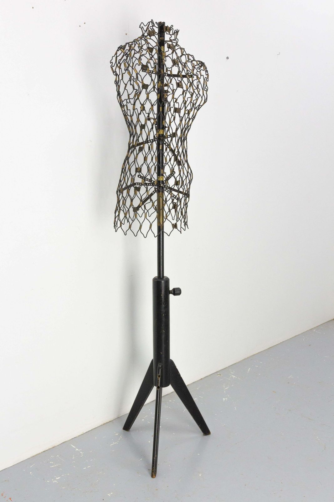 Vintage Couture Bust By Ideal Wood Wrought Iron Brass And Leather, French C 1950 photo Home Decor