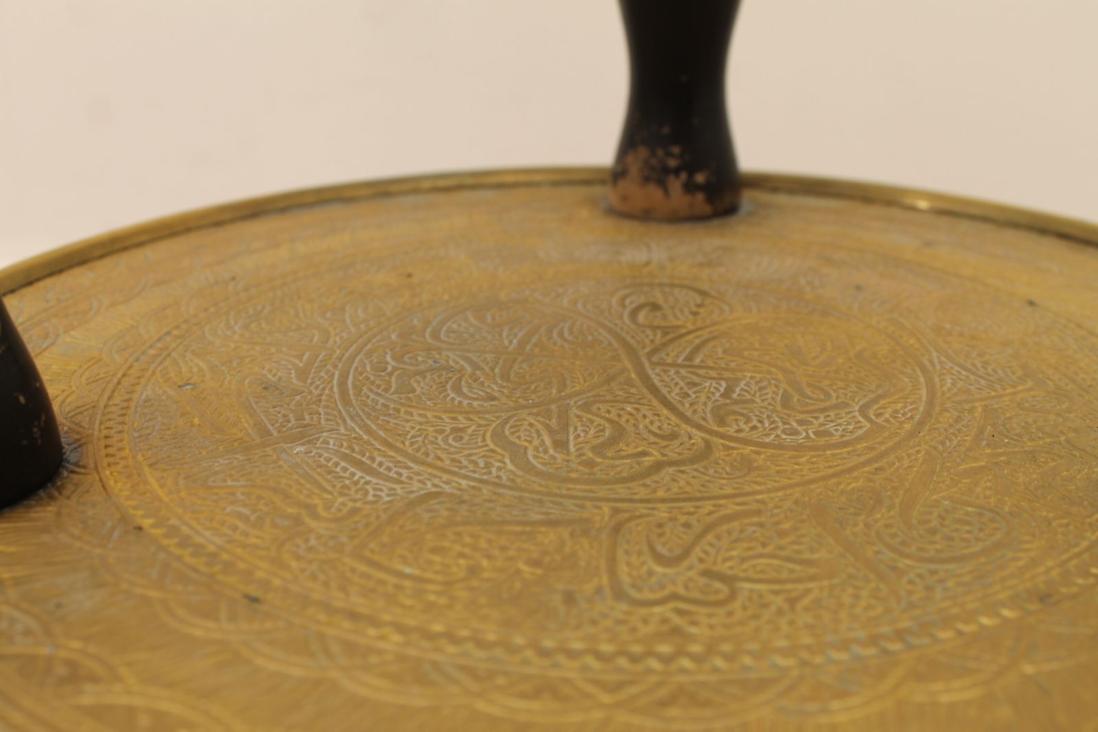 465.0 Art Deco Wood And Brass Round Side Table, Bohemia, 1930s photo