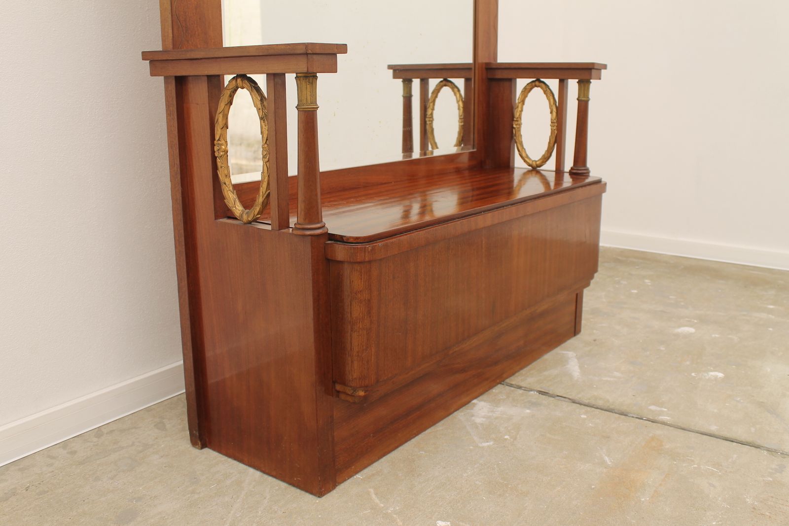 Viennese Secession Huge Mahogany Hall Mirror, 1910 photo for sale