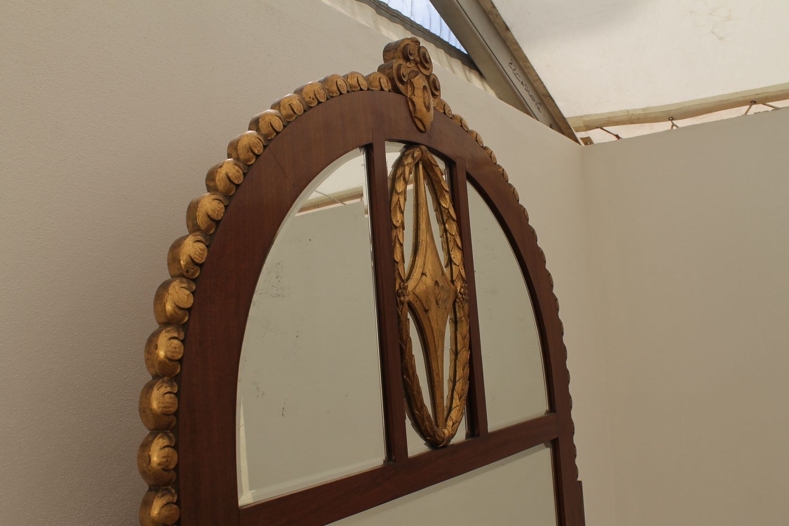 Viennese Secession Huge Mahogany Hall Mirror, 1910 photo 1957.0