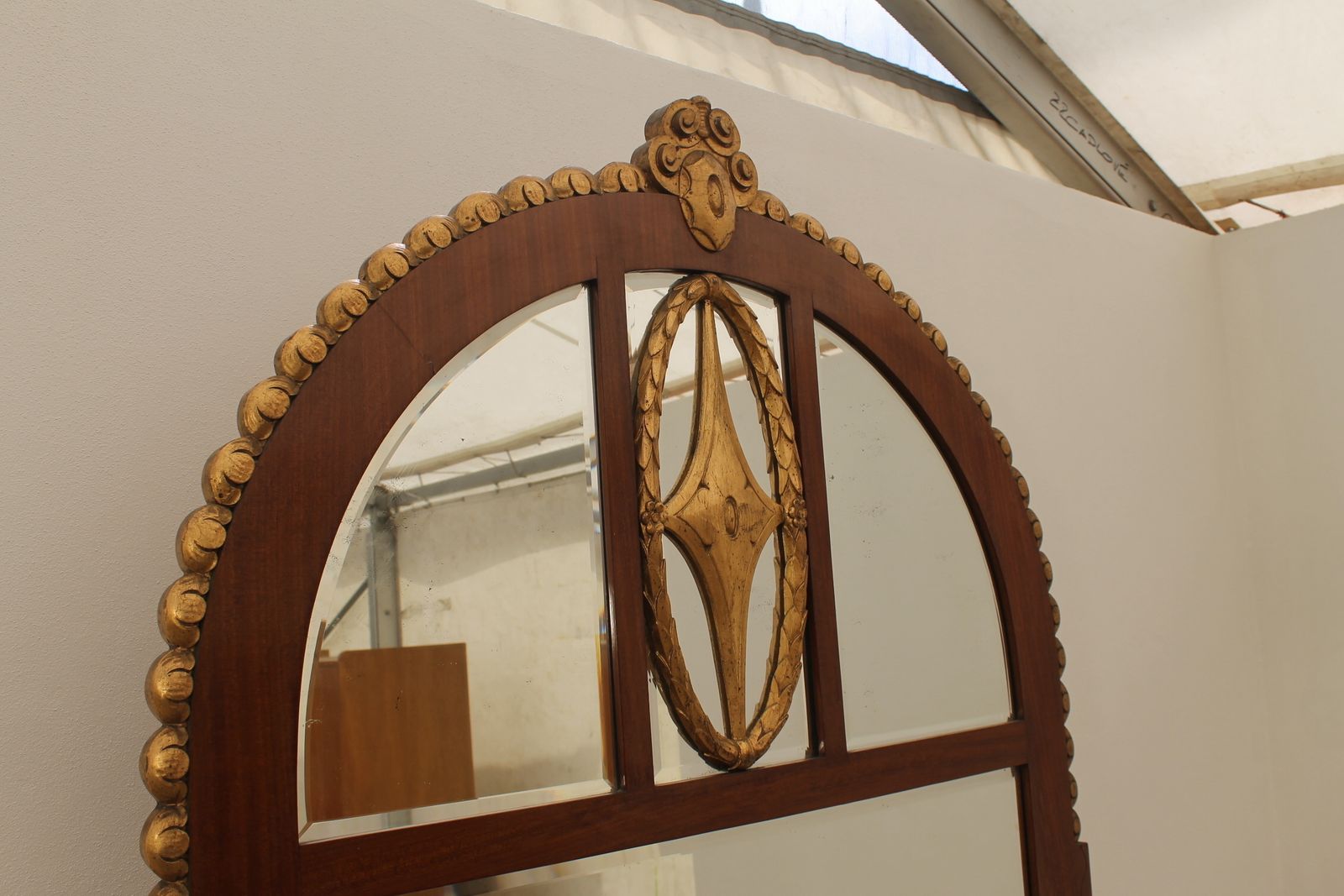 Viennese Secession Huge Mahogany Hall Mirror, 1910 photo vinterior