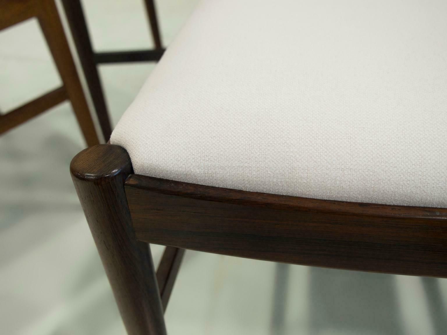 Set Of Six Arne Vodder Model 422 Wooden Dining Chairs With Fabric Upholstery photo vintage