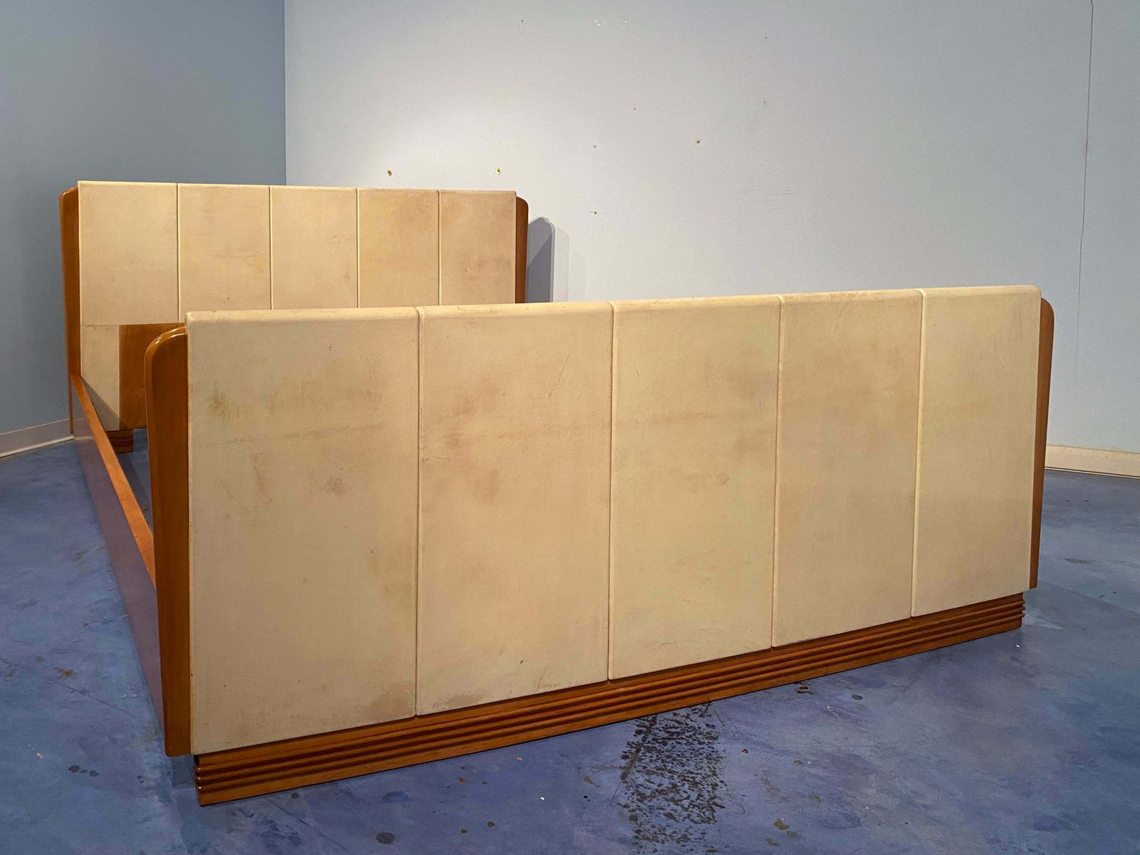 photo buy Italian Midcentury Cherry Parchment Bed By Osvaldo Borsani, 1950s