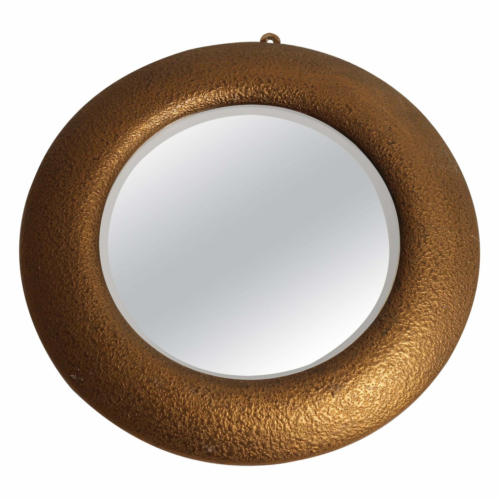 Art Deco Portal Mirror With Textured Gilt Gesso Surround And Bevelled Glass