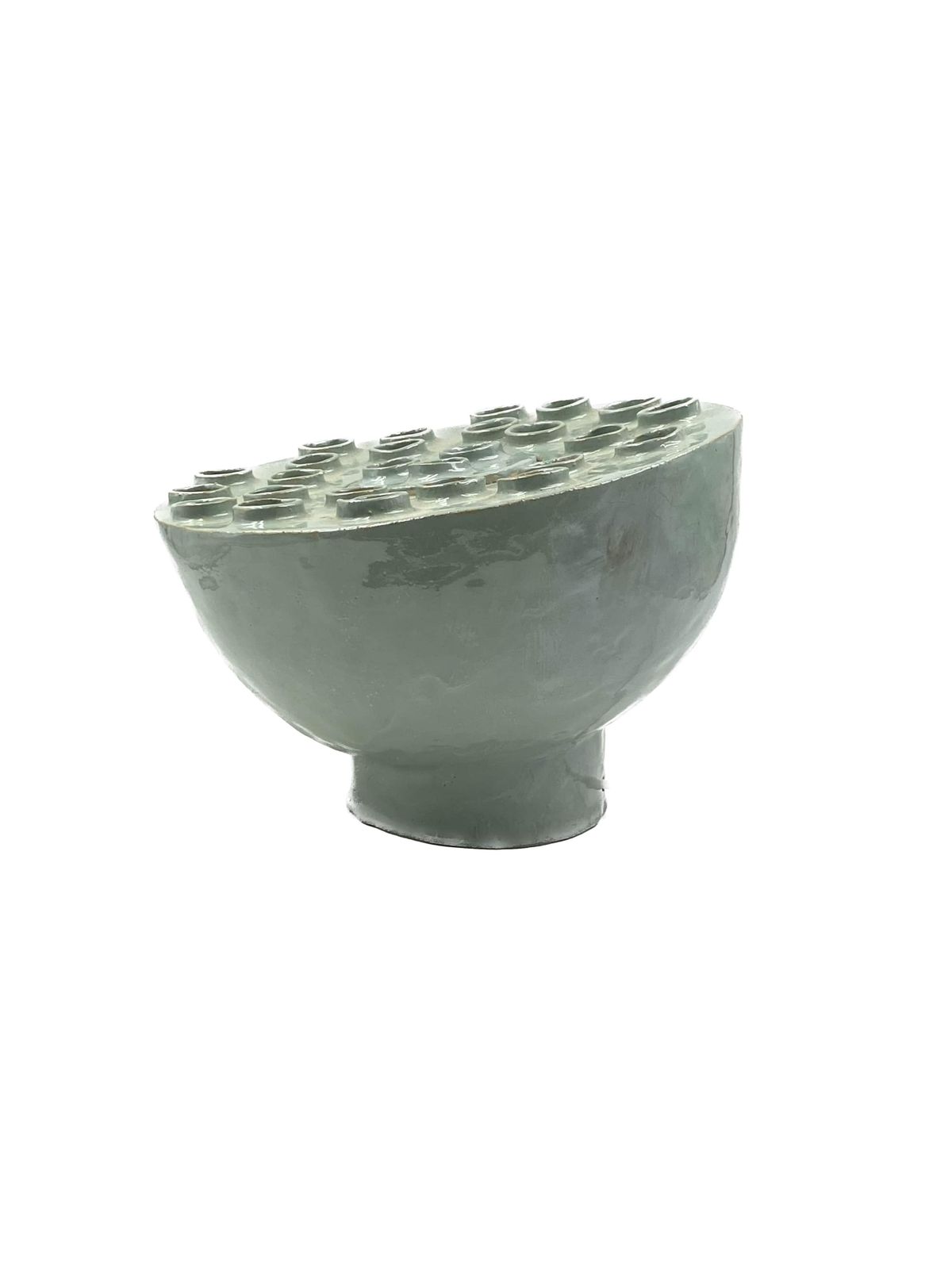 photo buy Organic Modern Aquamarine Ceramic Lamp, France, 1980s