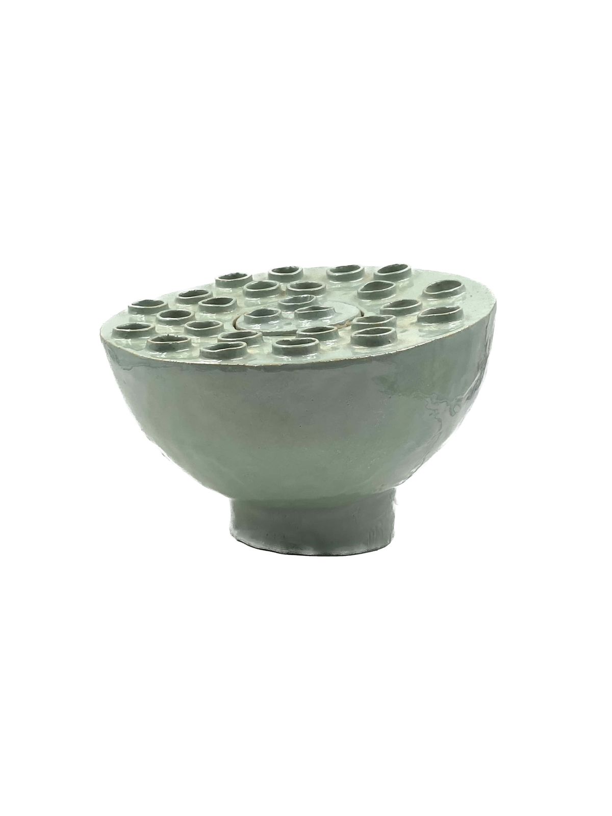 photo vintage Organic Modern Aquamarine Ceramic Lamp, France, 1980s