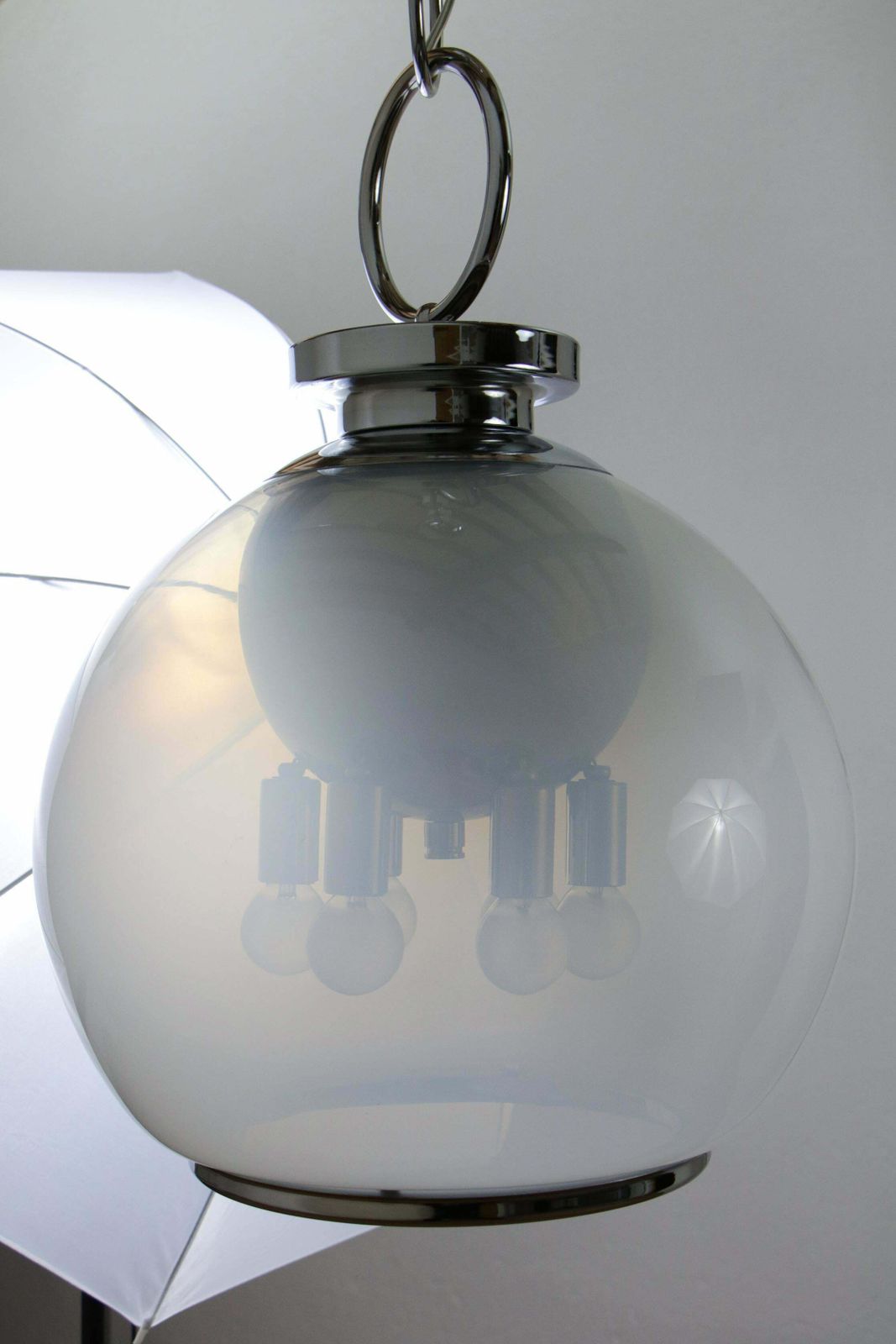 Italian Midcentury Space Age Pendant Lamp Designed By Carlo Nason For Mazzega photo vinterior