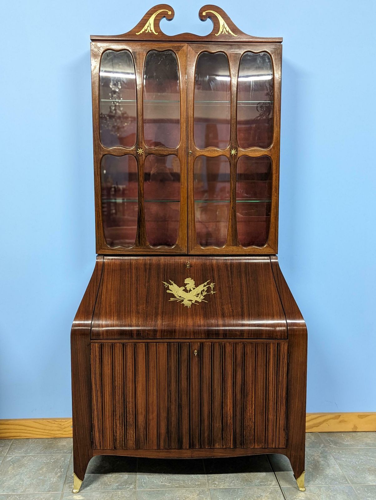 Pair Of Trumeau Bookcases In Mahogany Designed By Paolo Buffa, 1950s photo furniture