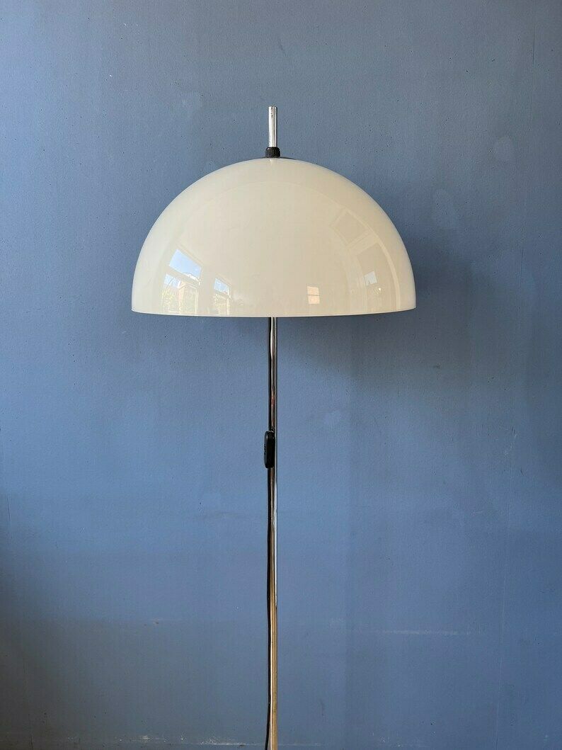 Vintage Dijkstra Mushroom Floor Lamp With White Acrylic Glass Shade photo vinterior