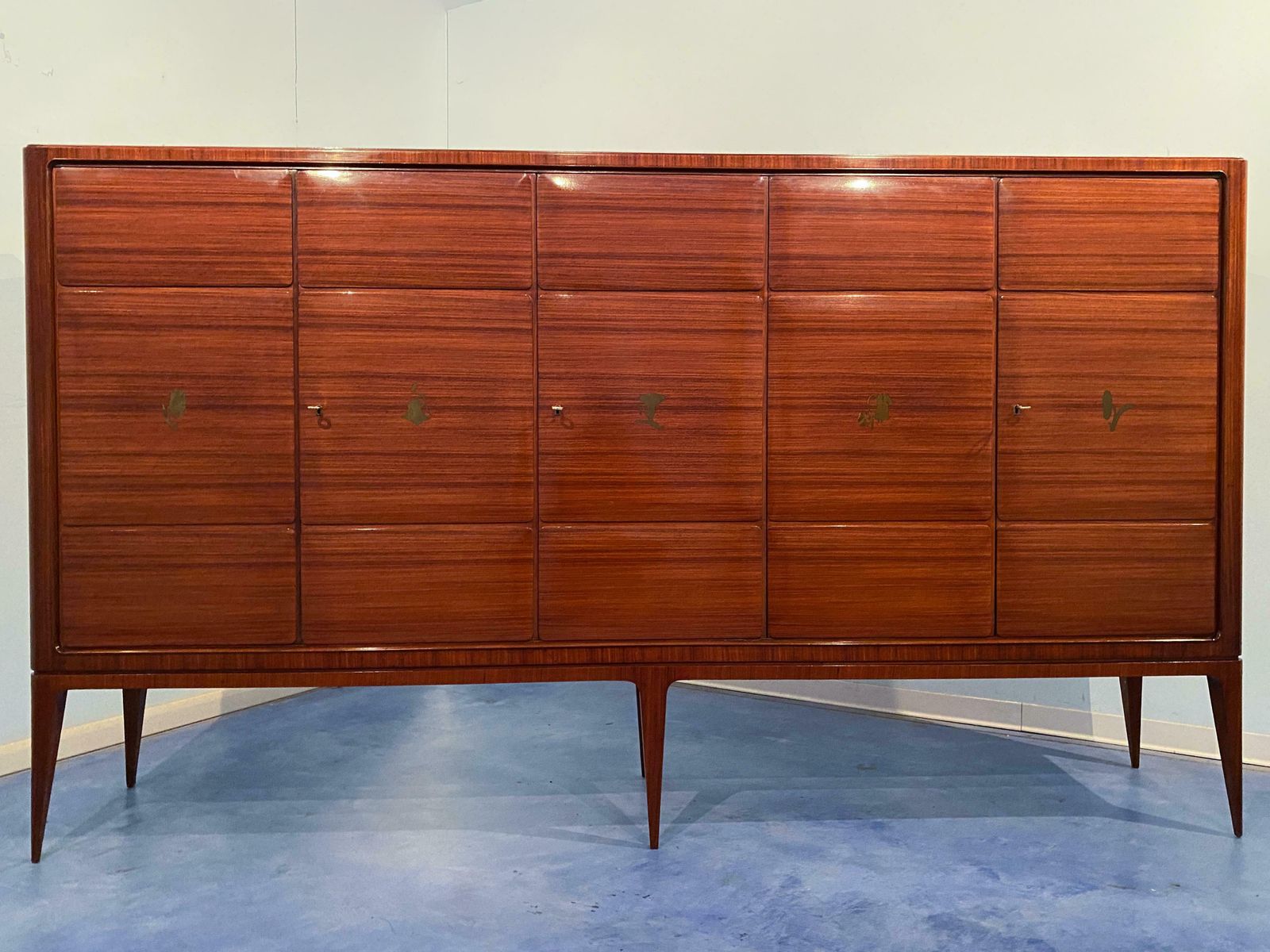 Italian Mid Century Modern Tall Sideboard Cabinet Designed By Paolo Buffa, 1950 photo Furniture