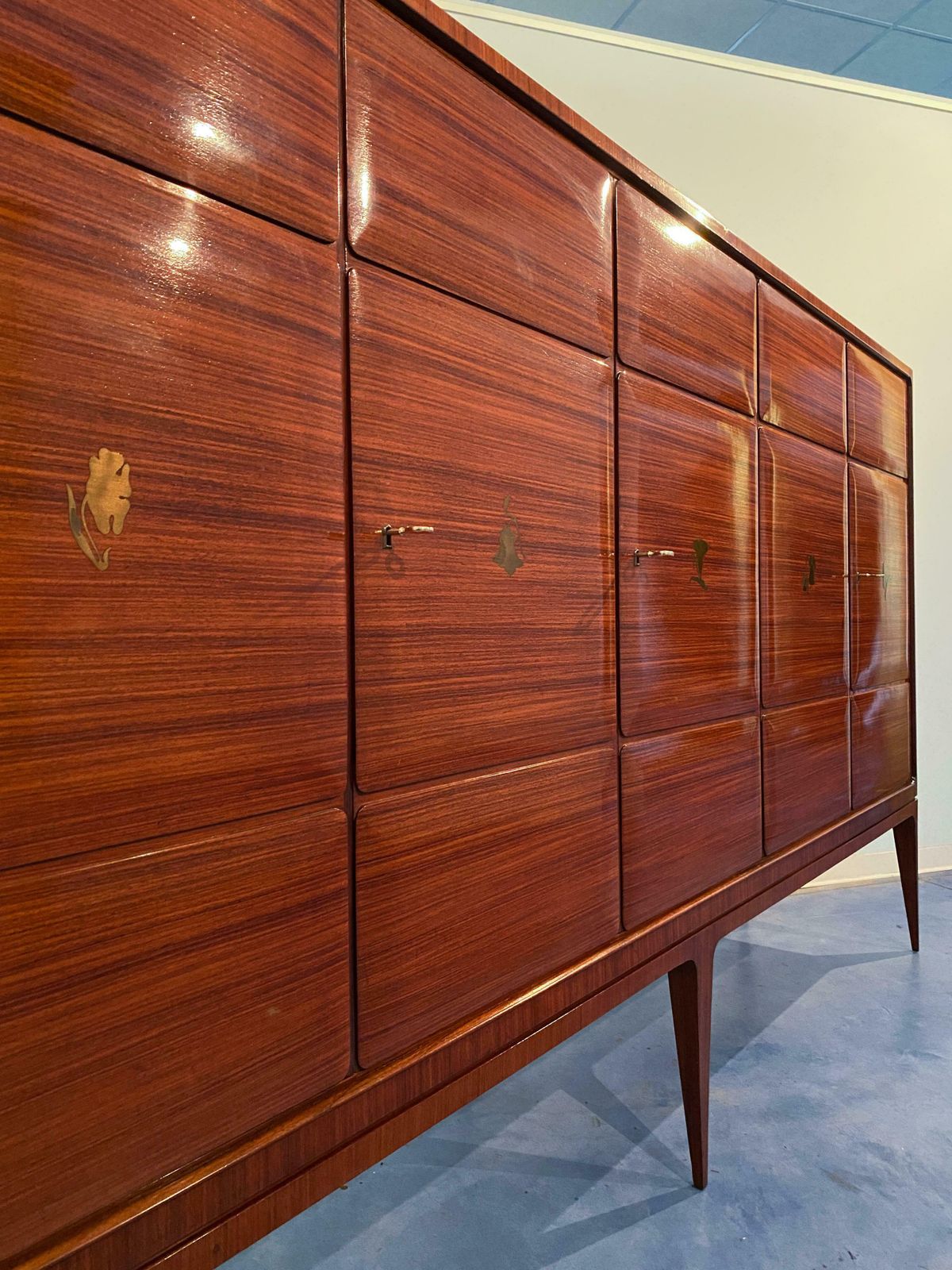 photo for sale Italian Mid Century Modern Tall Sideboard Cabinet Designed By Paolo Buffa, 1950