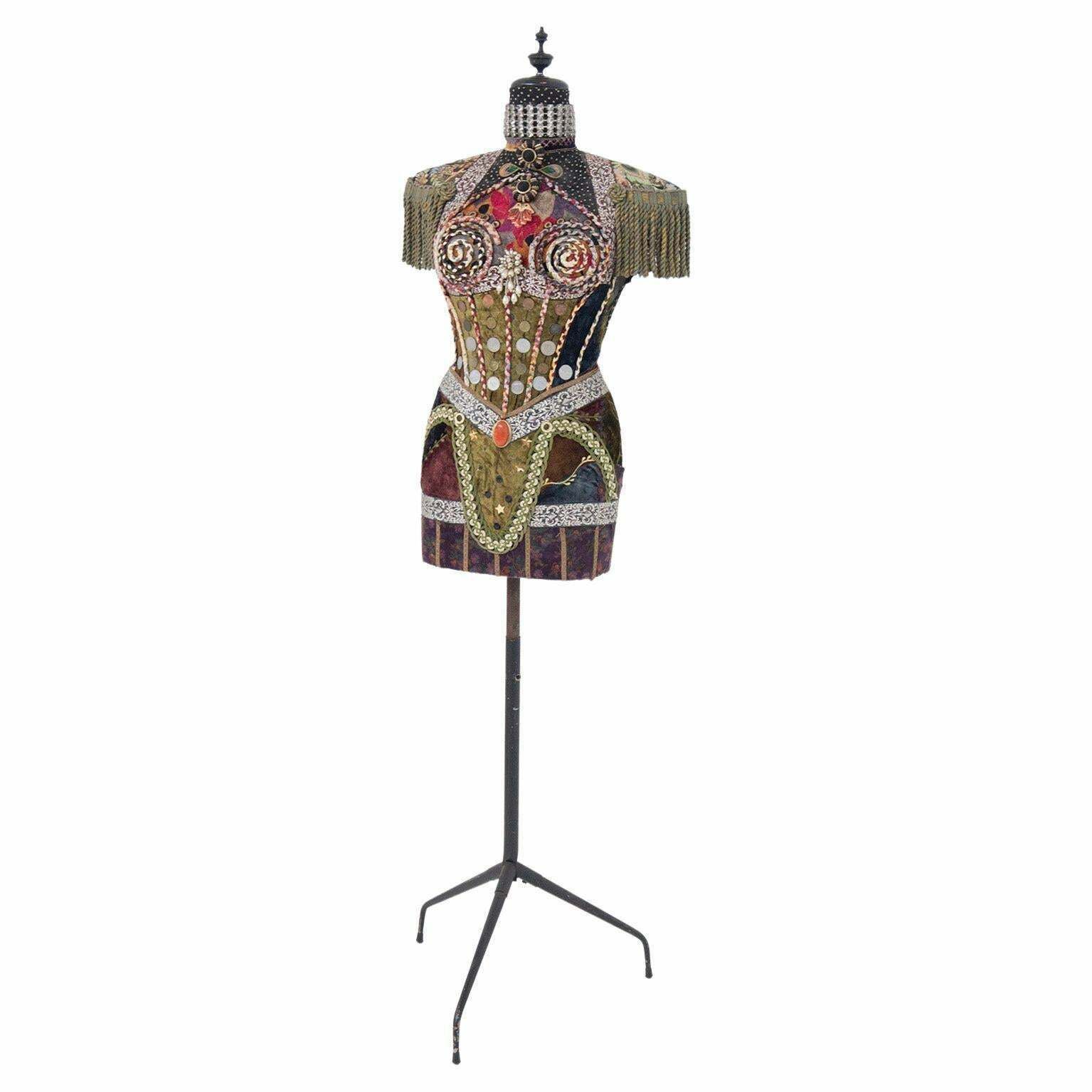 Susanna Hardage Mannequin With Textile Assemblage, Coins And Costume Jewellery