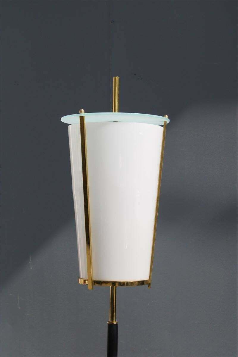 photo for sale Mid Century Italian Floor Lamp Stilnovo Marble Brass Plexiglass
