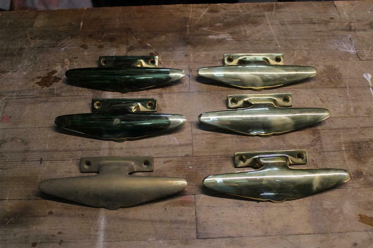 photo buy Mid Century Pair Of Italian 1950s Handles Solid Brass Gold Aeroplane Tail Italy