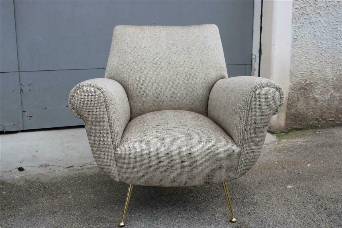 photo for sale Pair Mid Century Italian Design Armchairs Gigi Radice For Minotti 1950s