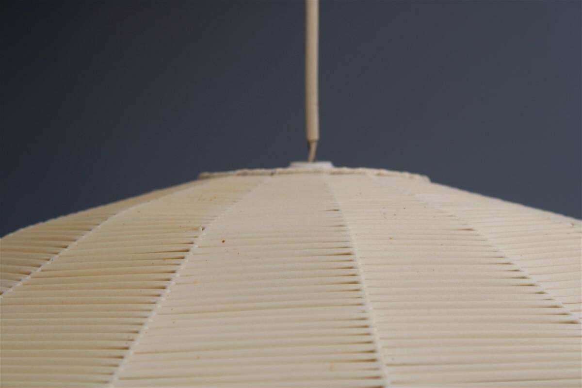 Midcentury Italian Beige Ufo Round Lamp Plastic And Metal, 1950s photo vinterior