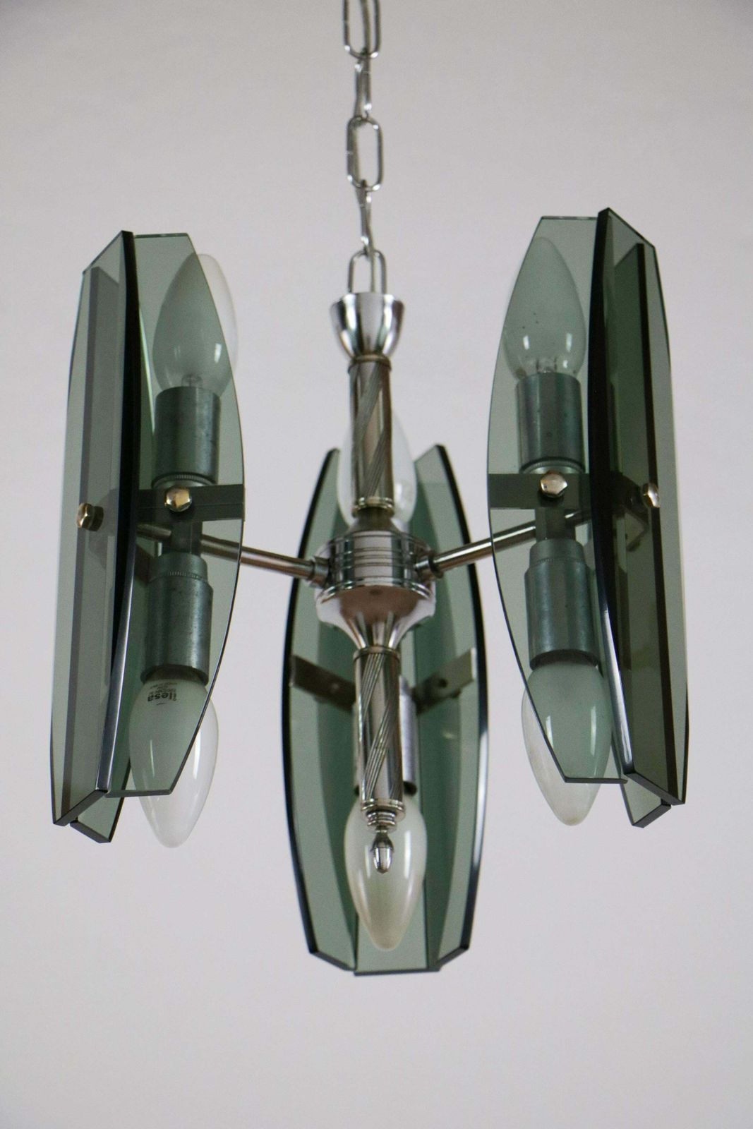 622.0 Italian Mid Century Space Age Chandelier Veca Style By Fontana Arte, 1970s photo