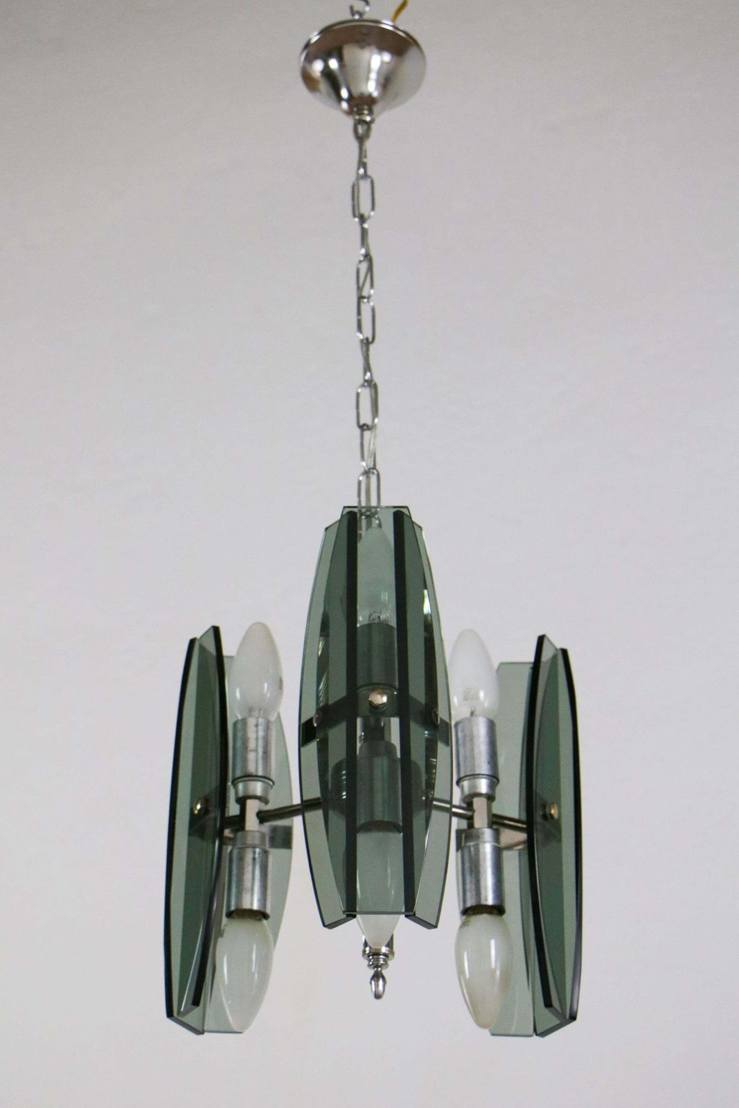 photo vinterior Italian Mid Century Space Age Chandelier Veca Style By Fontana Arte, 1970s
