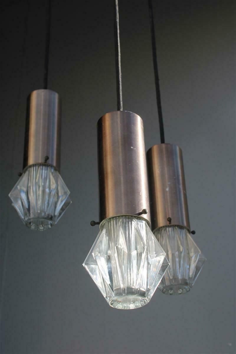 Stilux Ceiling Lamp Aluminium And Glass Sculpture Italian Design 1950s photo Lighting