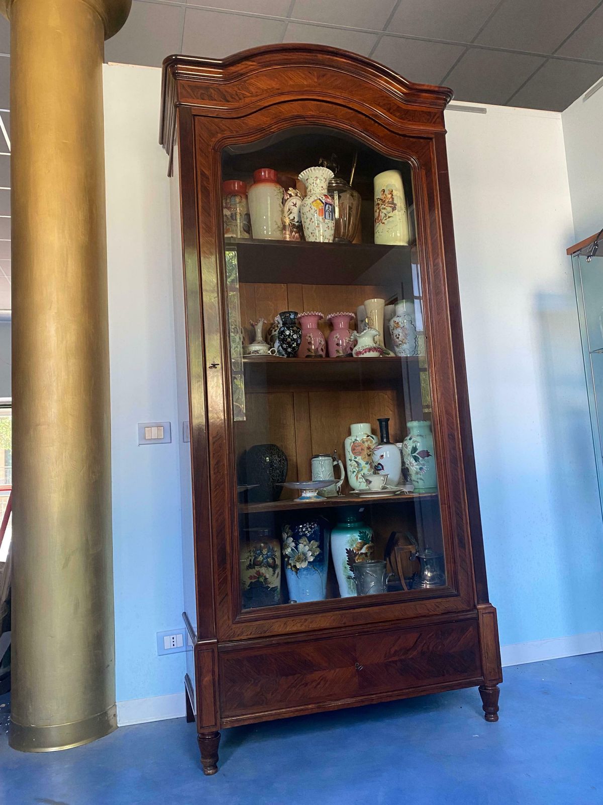 Antique French Showcase Bookcase Louise Philippe, 1850s photo Furniture