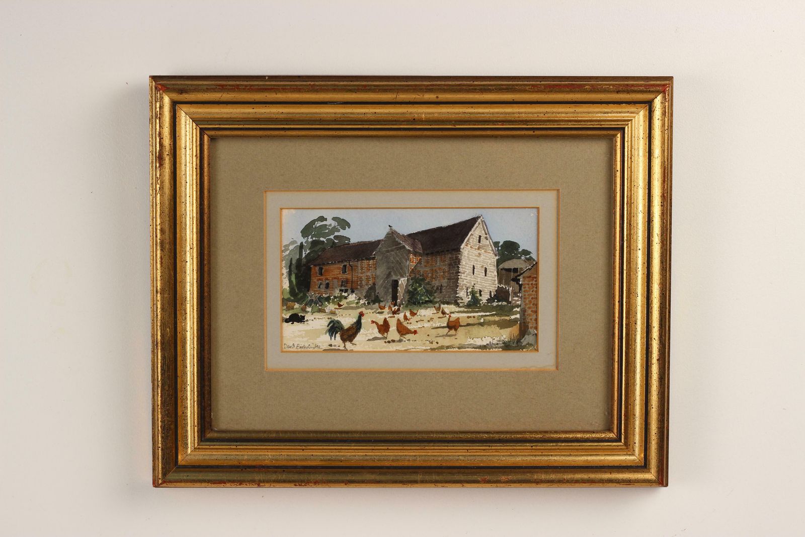 Watercolour By Artist David Birtwhistle Entitled Barn Cat photo 380.0