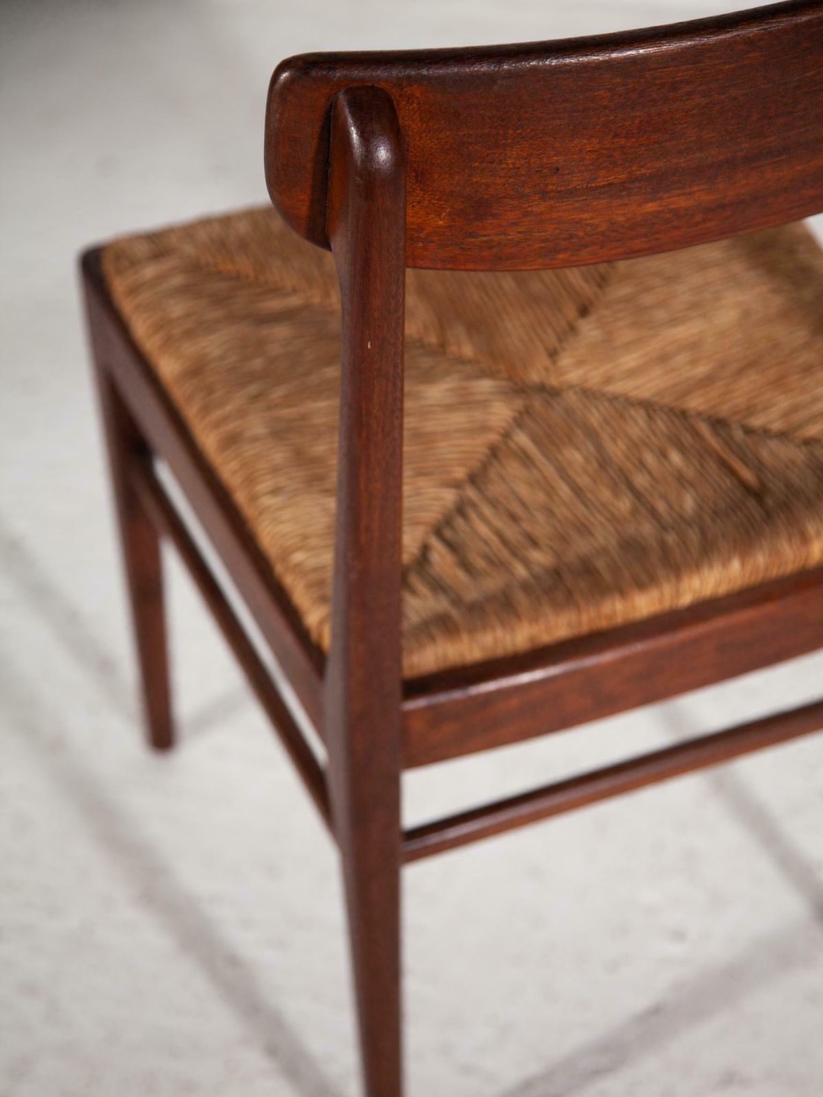 882.0 Teak Dining Chairs With Rattan Seat 1959, Belgium photo