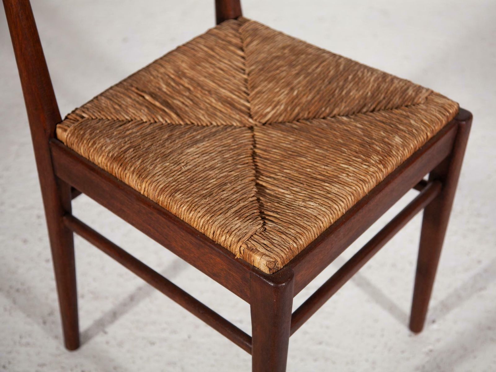 photo vinterior Teak Dining Chairs With Rattan Seat 1959, Belgium