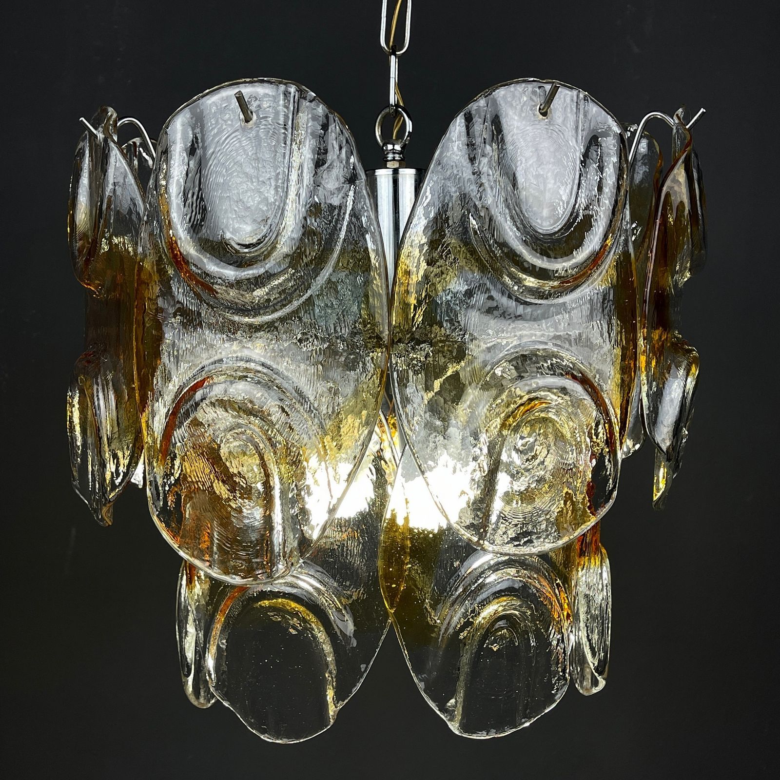 Murano Chandelier By Mazzega Italy 1960s photo for sale