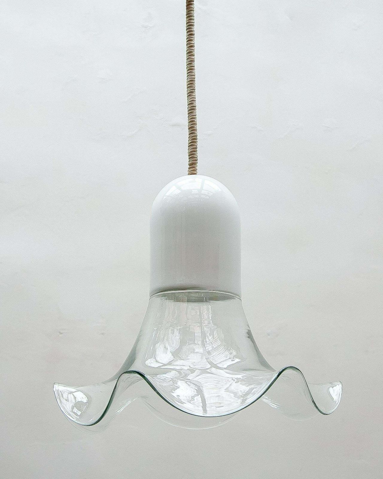 Leucos Clear And Opal Chandelier By Roberto Pamio & Renato Toso, 1970s photo Lighting