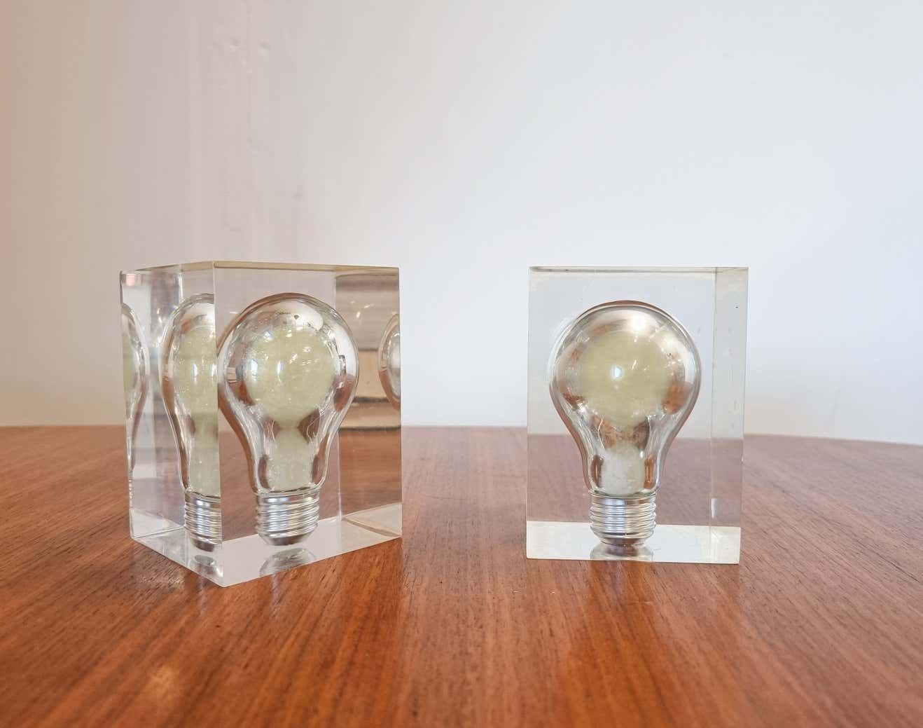 Pierre Giraudon, A Pair Of Lucite Sculptures "Neon", France Midcentury photo furniture