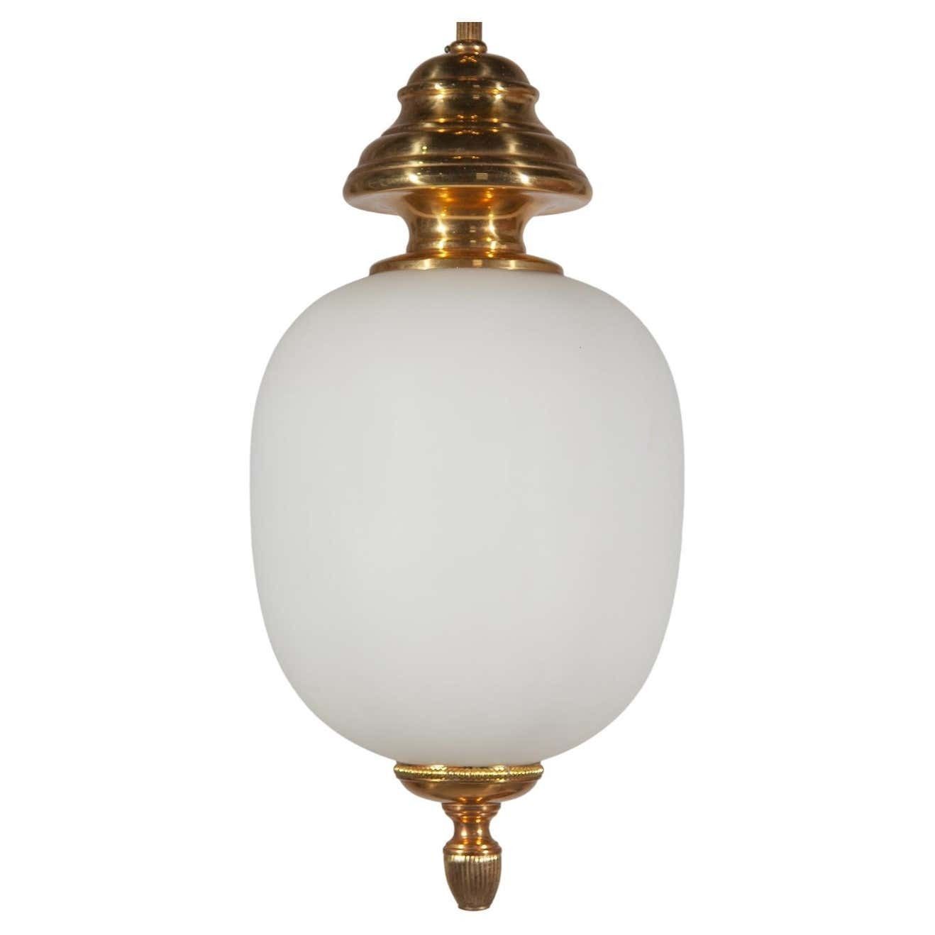 Hollywood Regency Opaline 1950s ''China'' Pendant Lamp, Italy