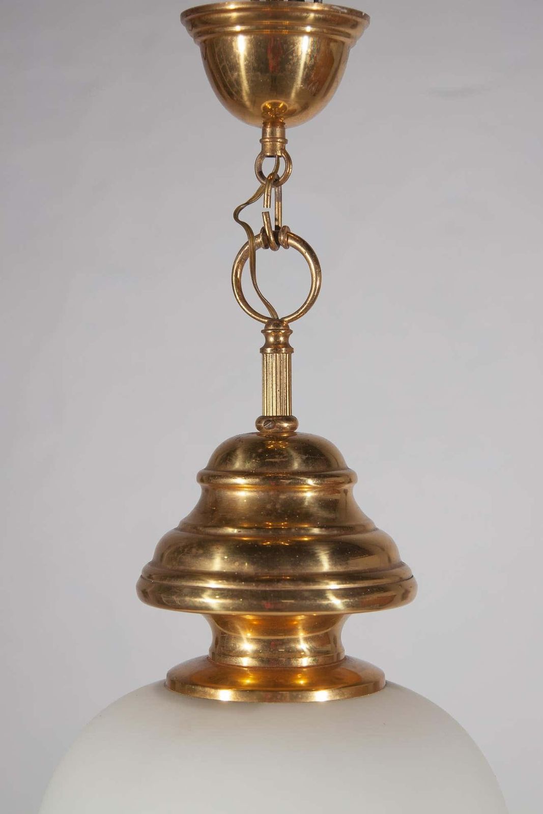 Hollywood Regency Opaline 1950s ''China'' Pendant Lamp, Italy photo buy