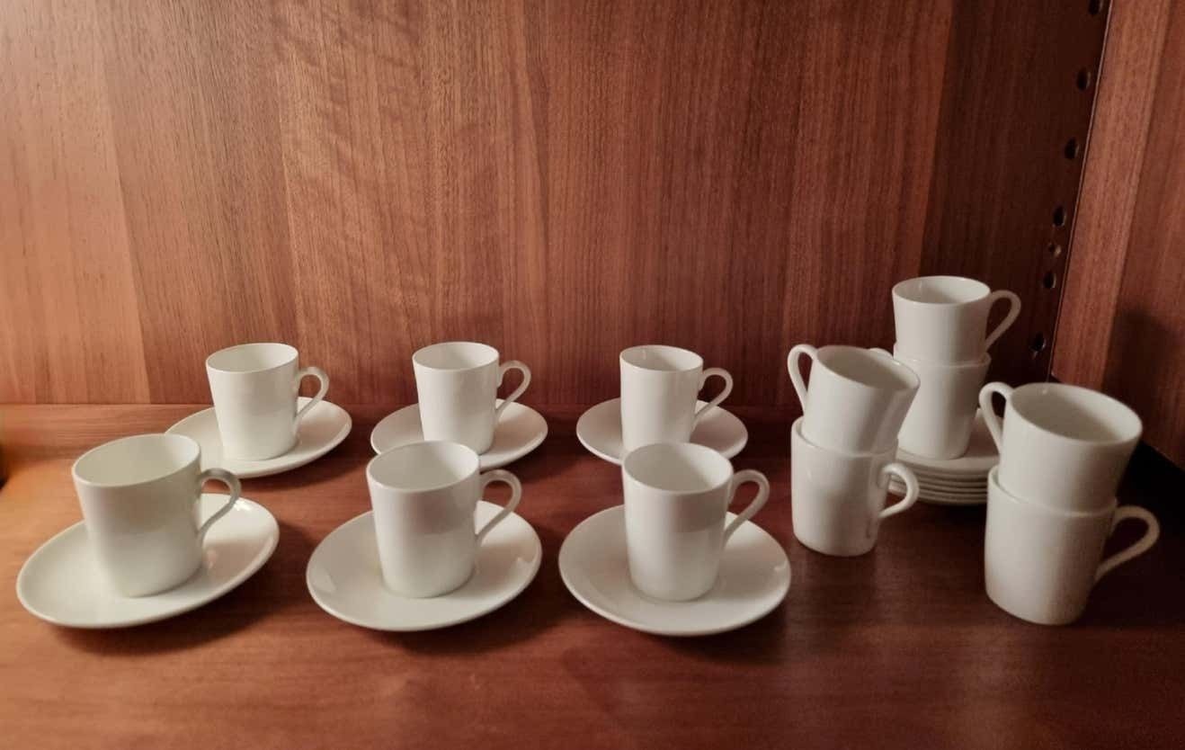Stig Lindberg, Bone Porcelain 10 Espresso Cups Gustavsberg, Scandinavian Modern photo for sale