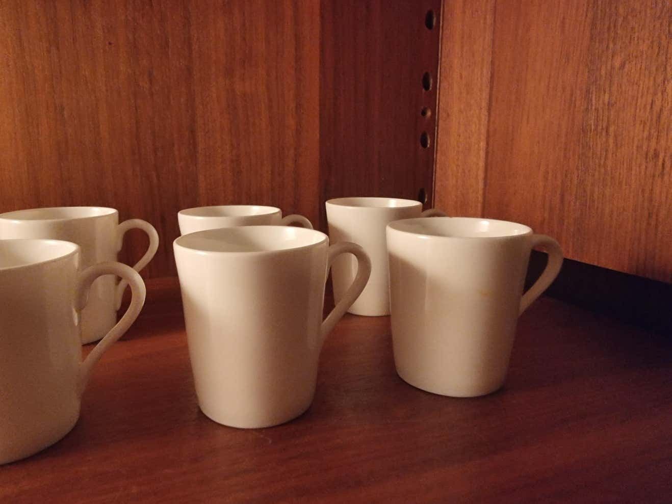 Stig Lindberg, Bone Porcelain 10 Espresso Cups Gustavsberg, Scandinavian Modern photo buy