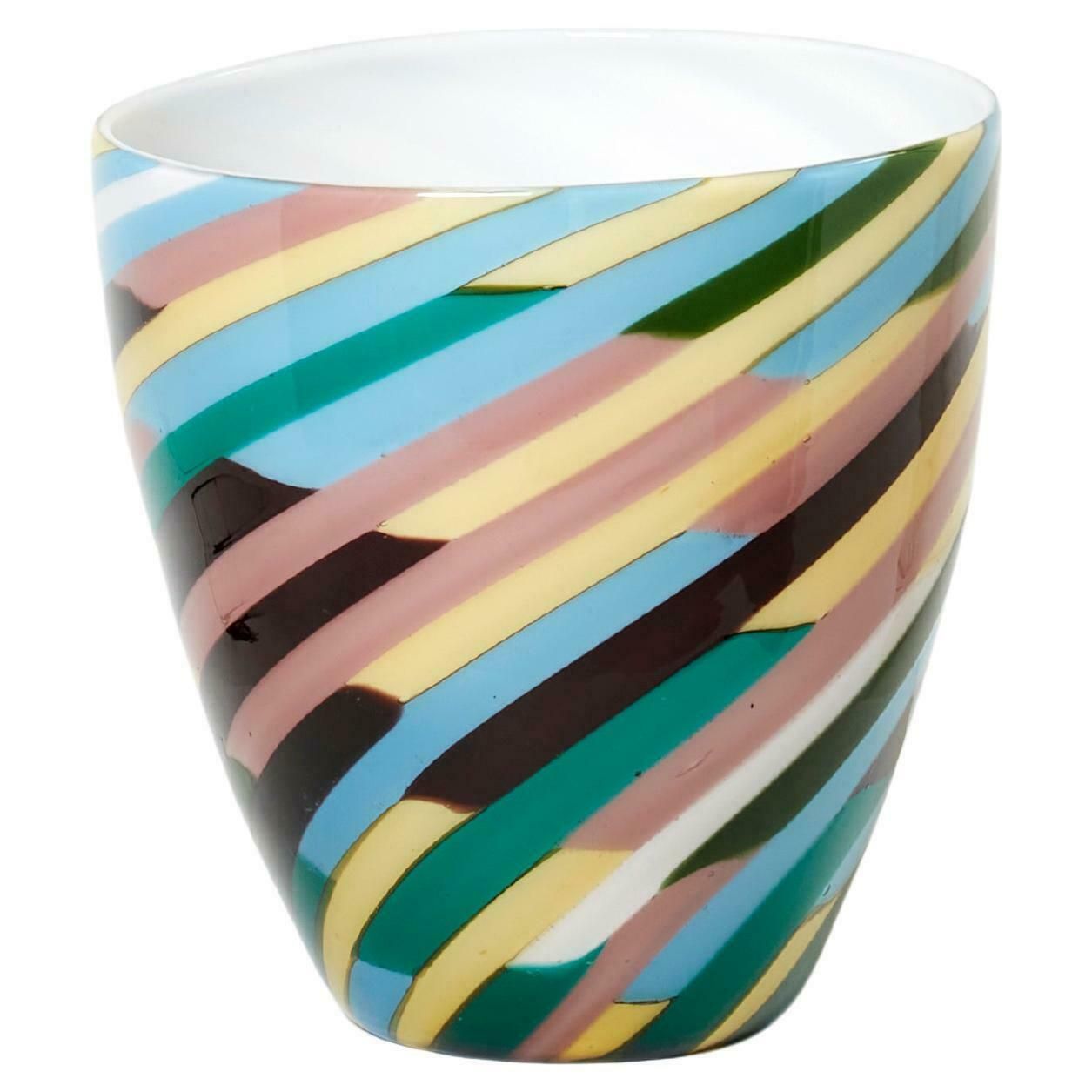 Vase Klee en verre soufflé Venini, par Laura De Santillana, 1984