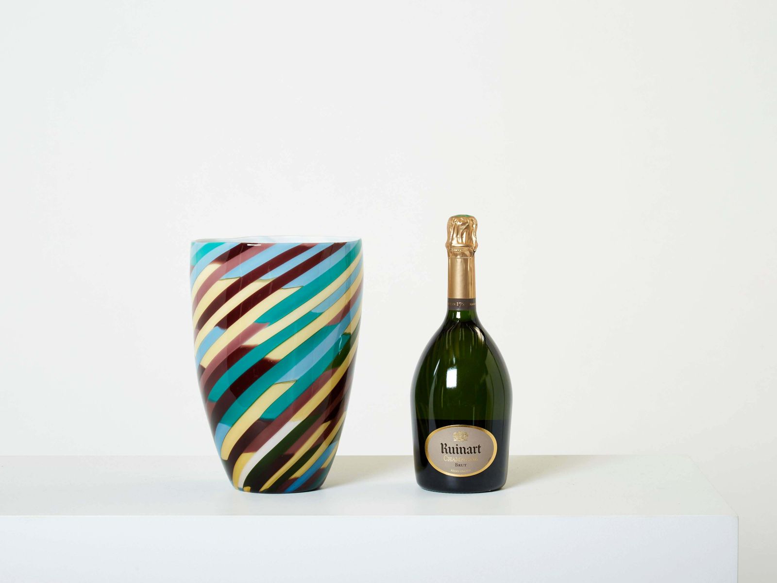 Grand vase Klee en verre soufflé Laura De Santillana pour Venini, 1984 photo vintage
