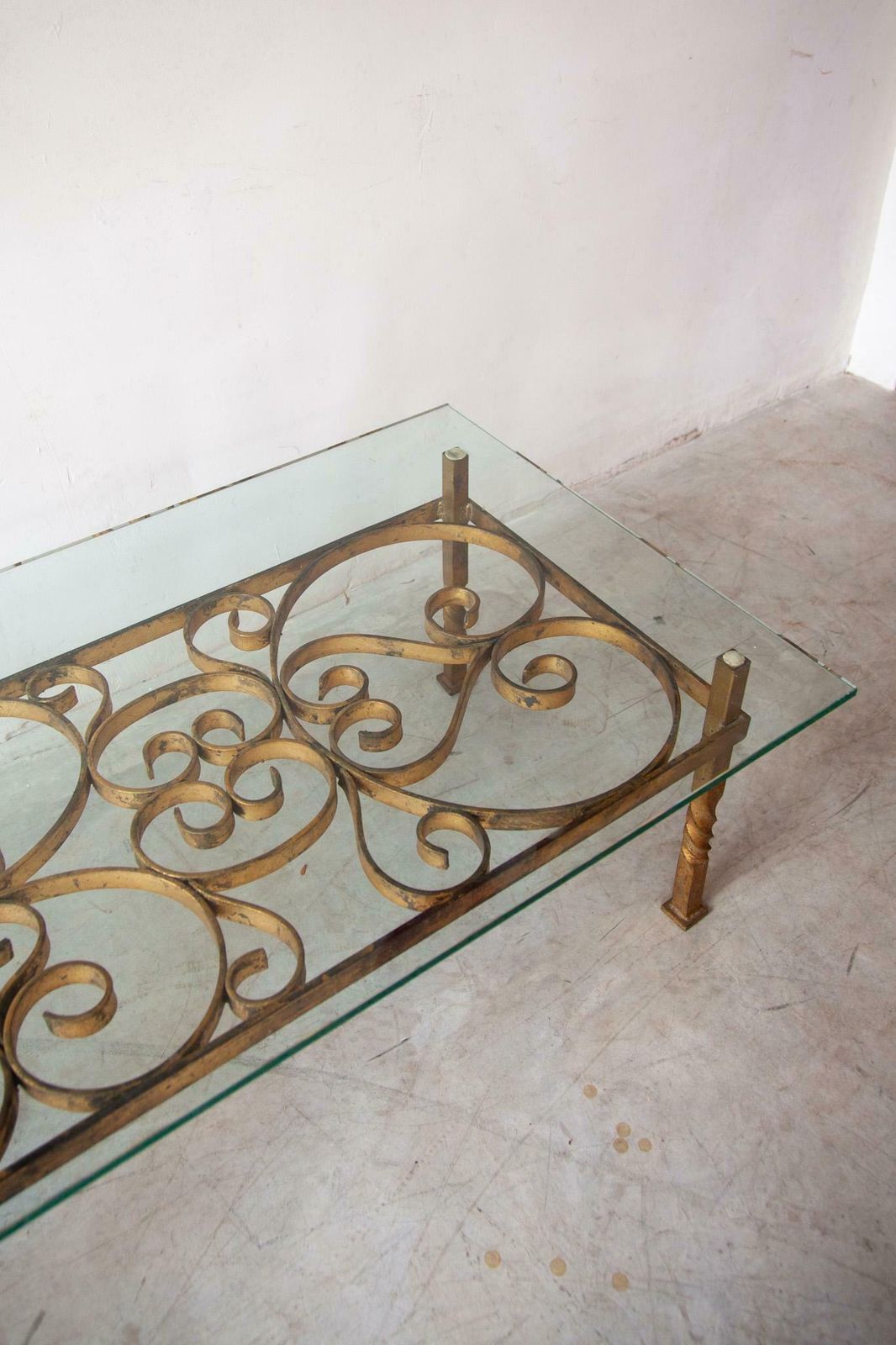 Large Wrought Iron Coffee Table In The Manner Of Gilbert Poillerat, France,1950s photo 2316.0