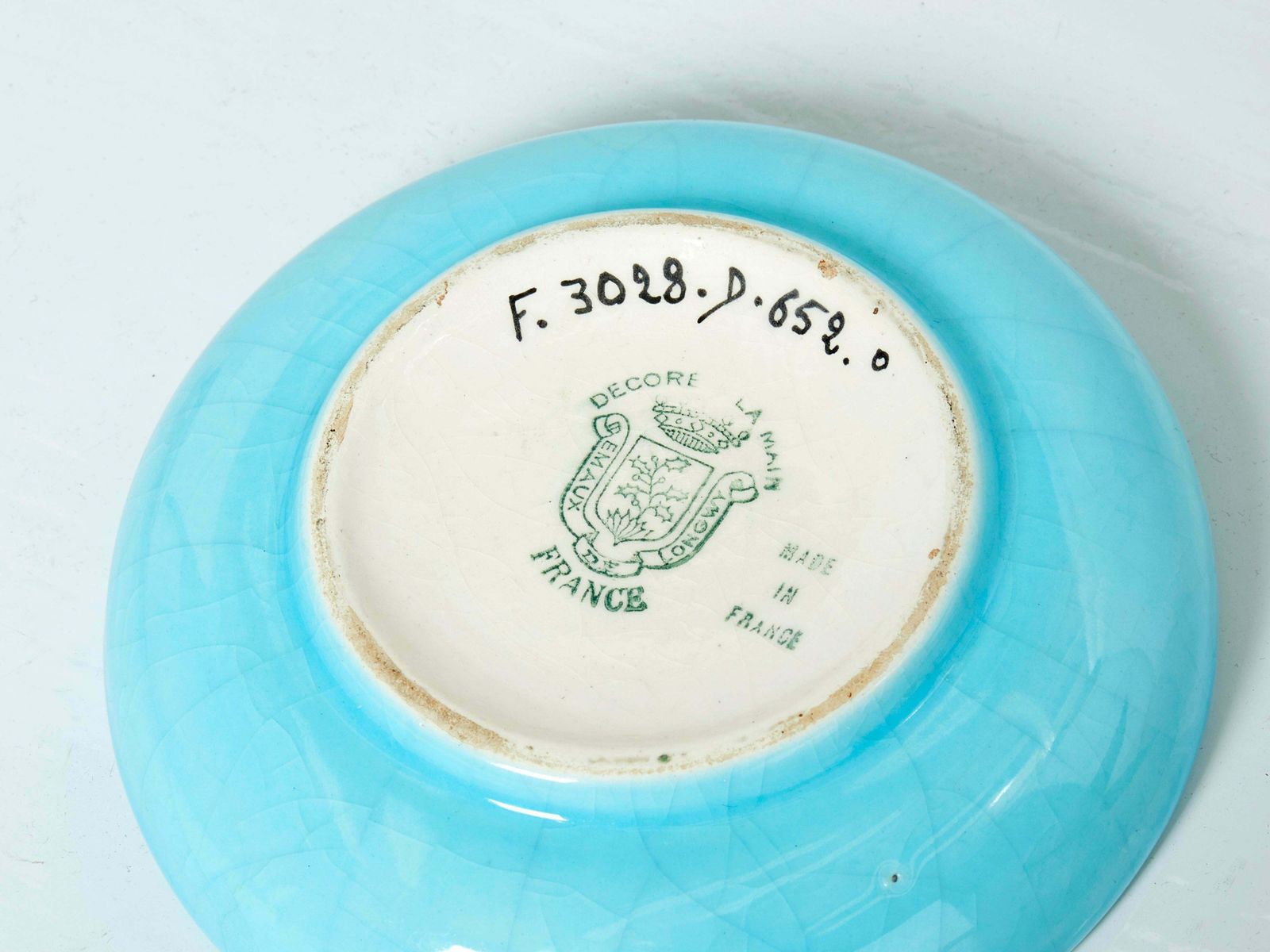 Blue Flowers Art Deco Bowl Emaux De Longwy, 1950 photo buy