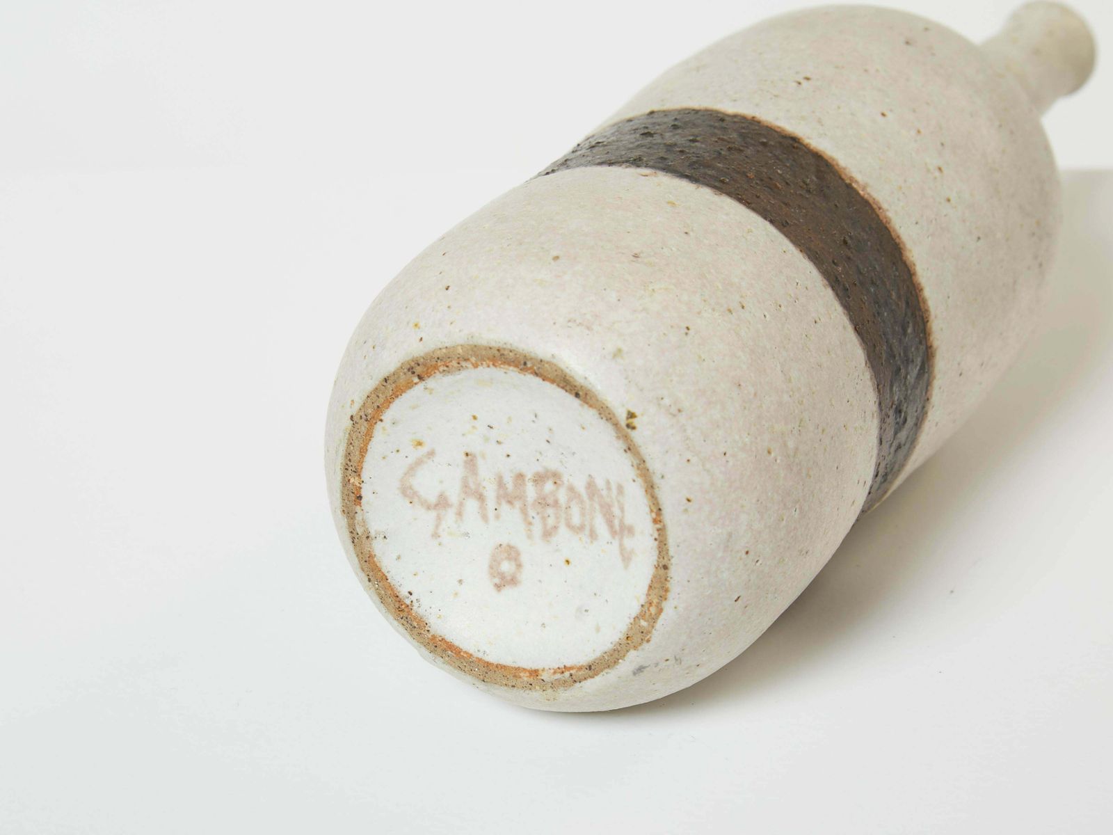 Vase en grès émaillé Bruno Gambone, greige brun, 1970 photo buy