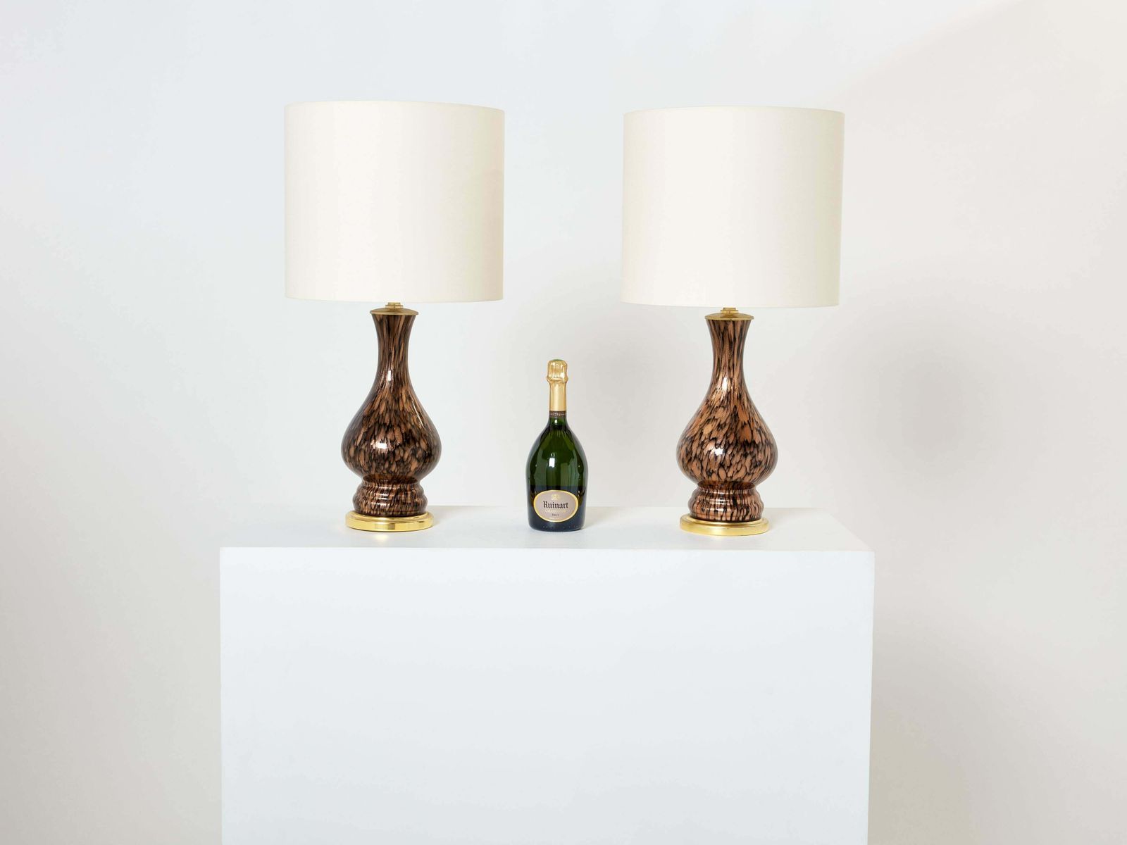 Vincenzo Nason Avventurina Murano Glass Table Lamps 1960s photo vinterior