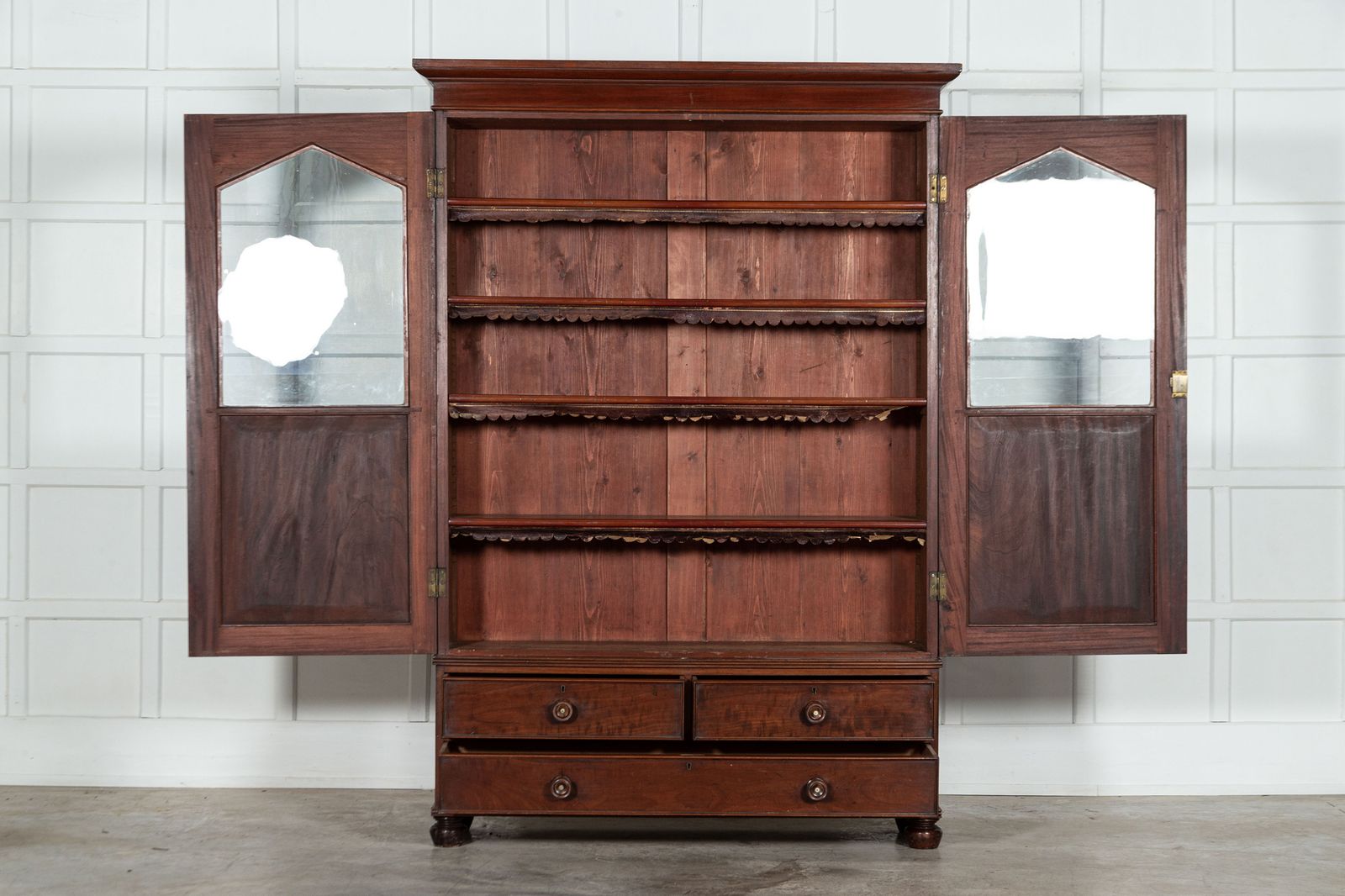 19thc English Mahogany Glazed Bookcase photo furniture